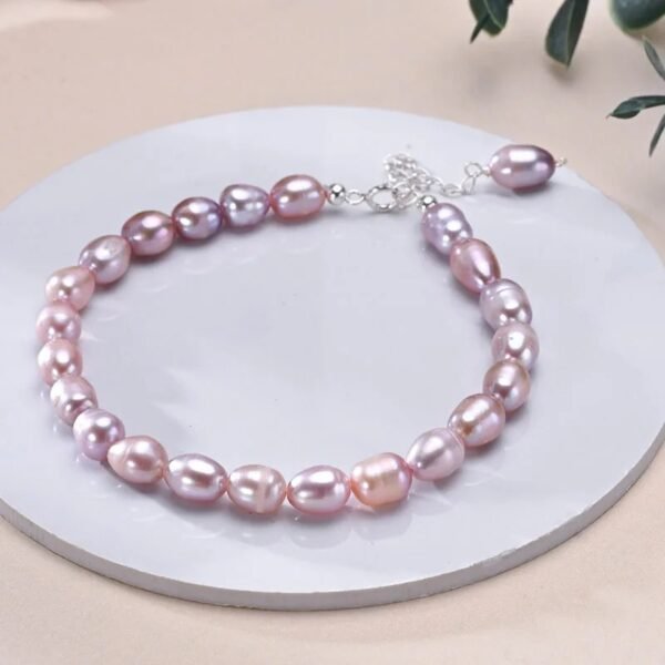bracelet perle de culture rose