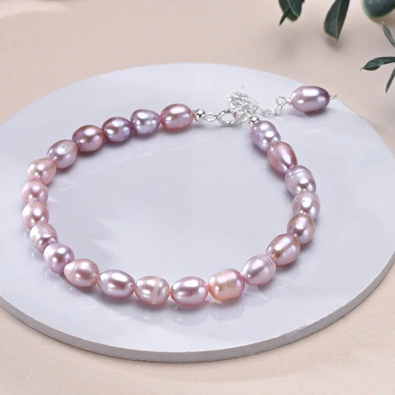 bracelet perle de culture rose