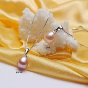 collier perle de culture rose
