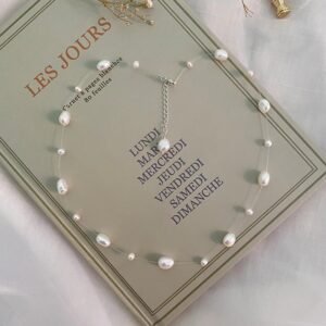 collier fil nylon perle de culture