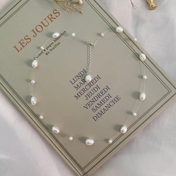 collier fil nylon perle de culture