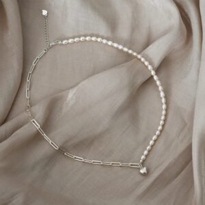 collier argent et perle de culture