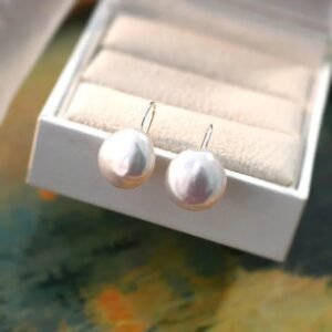 boucle d'oreille perle de culture argent