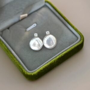 boucle d'oreille argent et perle de culture