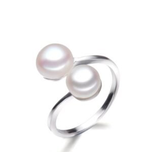 bague double perle de culture
