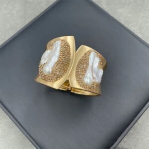 bracelet manchette perles de culture