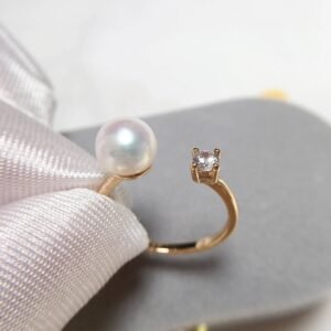 bague perle de culture et diamant