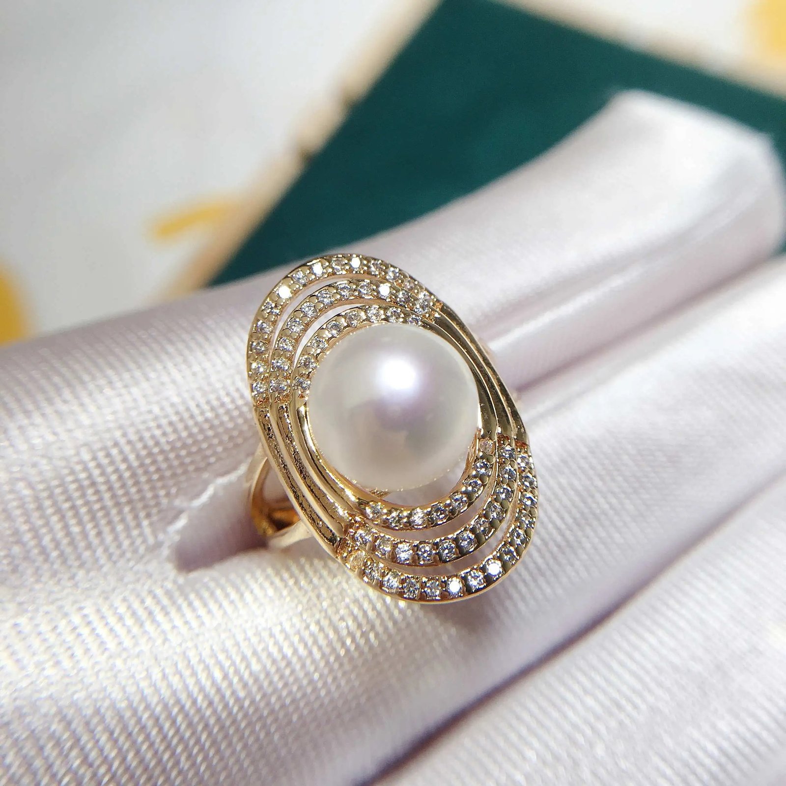 bague femme perle de culture