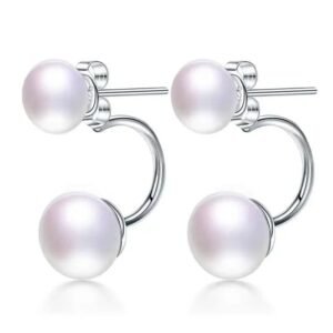 boucle d'oreille double perle de culture