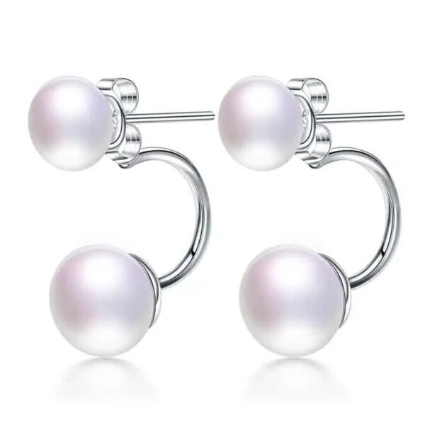 boucle d'oreille double perle de culture