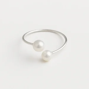 bague argent perle de culture blanche