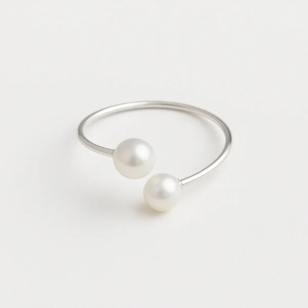bague argent perle de culture blanche