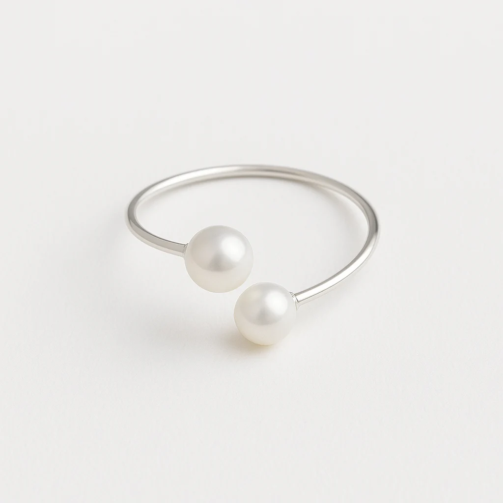 bague argent perle de culture blanche