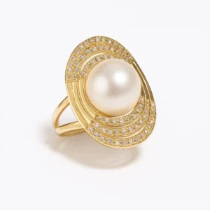 bague perle de culture or