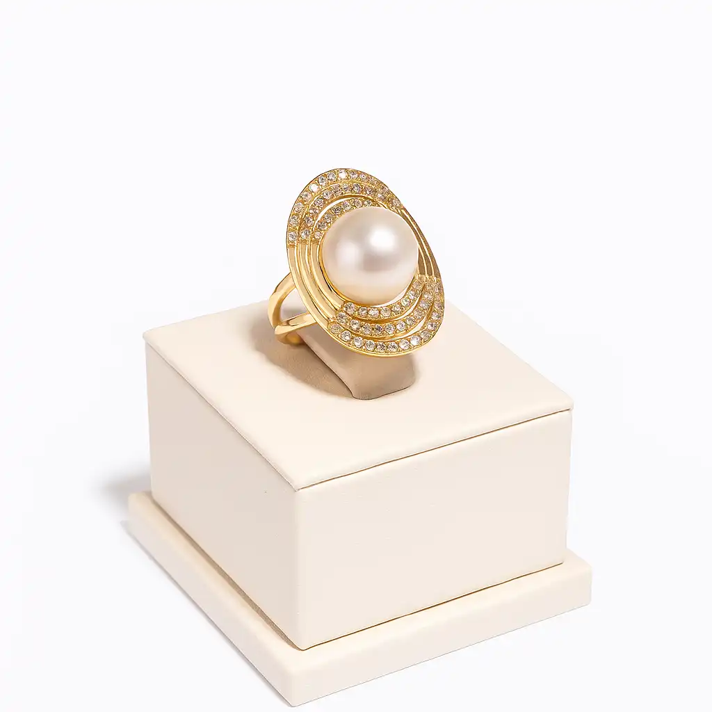 bague perle de culture or – Image 2